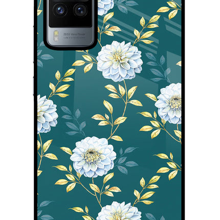 Flowers Vivo X60 Pro Glass Case Back Cover by Casekaro