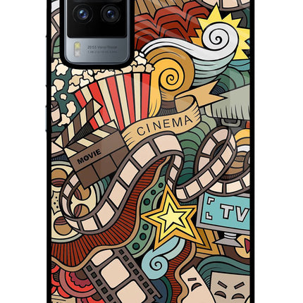 Cinema Abstract Vivo X60 Pro Glass Case Back Cover by Casekaro