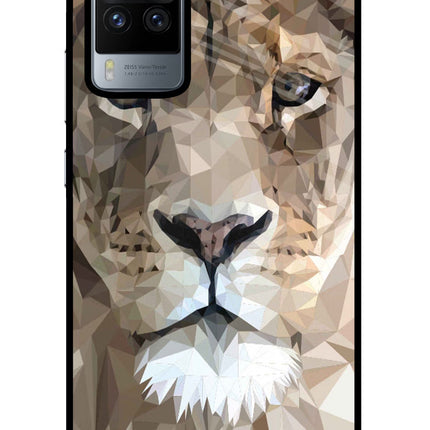 Lion Art Vivo X60 Pro Glass Case Back Cover by Casekaro