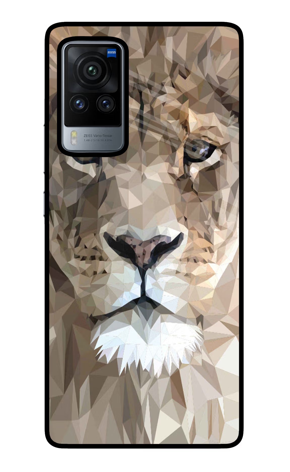 Lion Art Vivo X60 Pro Glass Case Back Cover by Casekaro