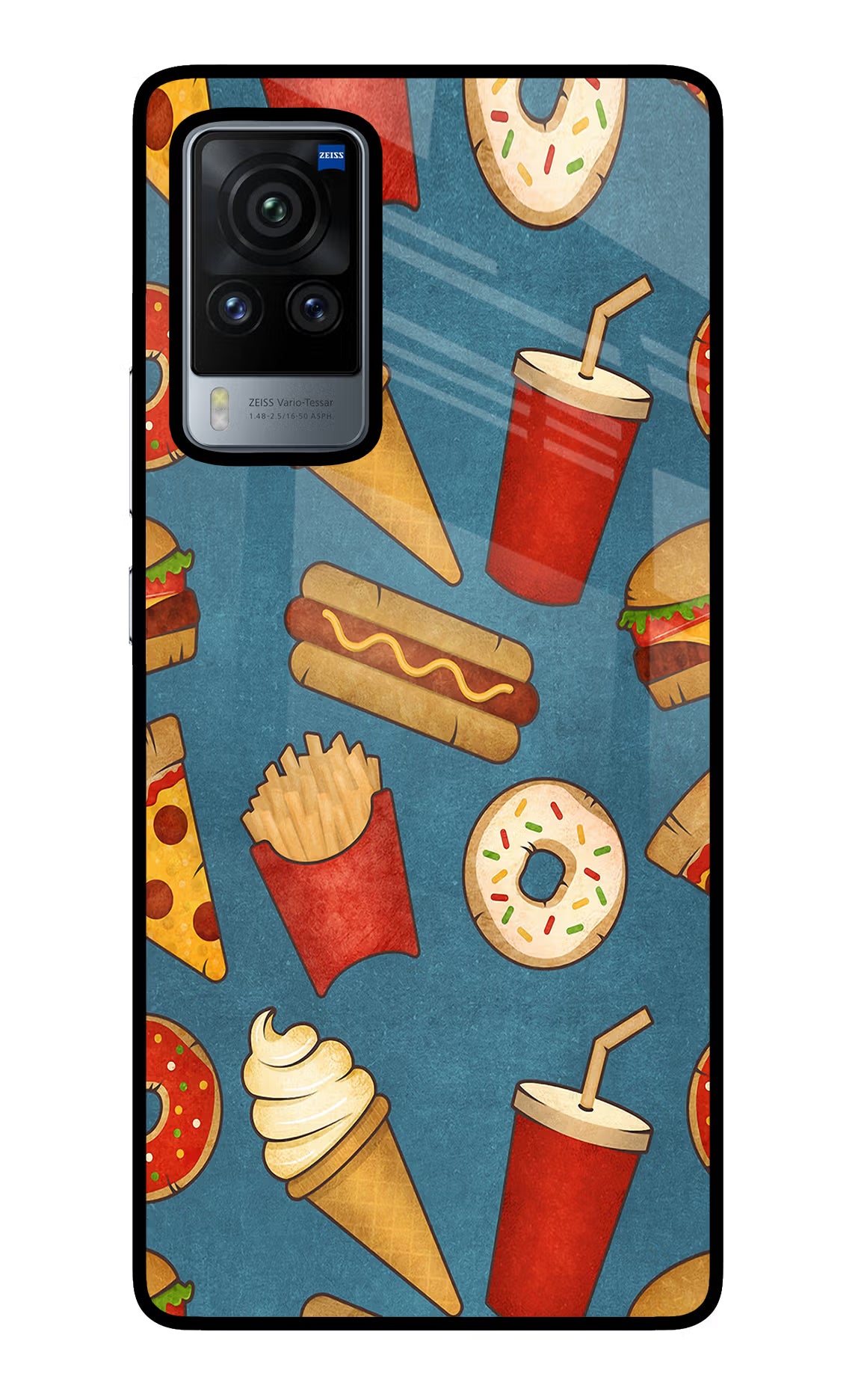 Foodie Vivo X60 Pro Glass Case Back Cover by Casekaro