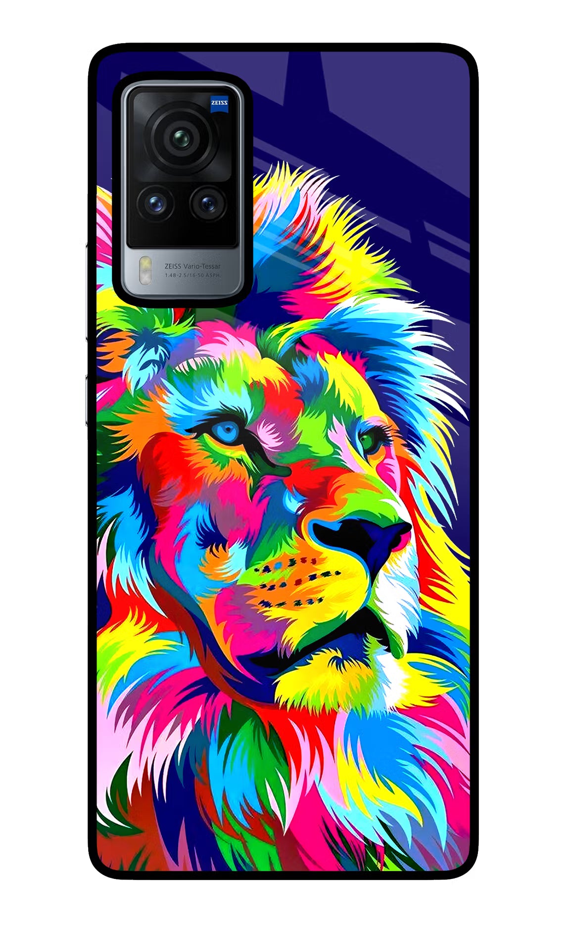 Vector Art Lion Vivo X60 Pro Glass Case Back Cover by Casekaro