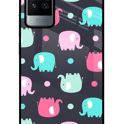 Elephants Vivo X60 Pro Glass Case Back Cover by Casekaro