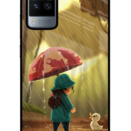 Rainy Day Vivo X60 Pro Glass Case Back Cover by Casekaro