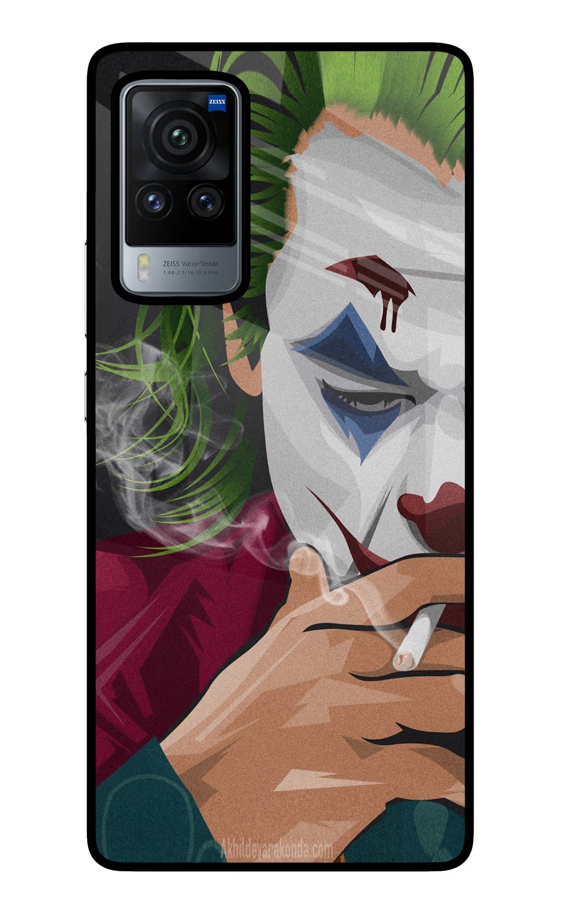 Joker Smoking Vivo X60 Pro Glass Case Back Cover by Casekaro