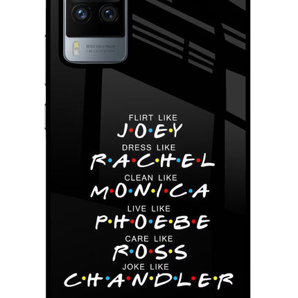 FRIENDS Character Vivo X60 Pro Glass Case Back Cover by Casekaro
