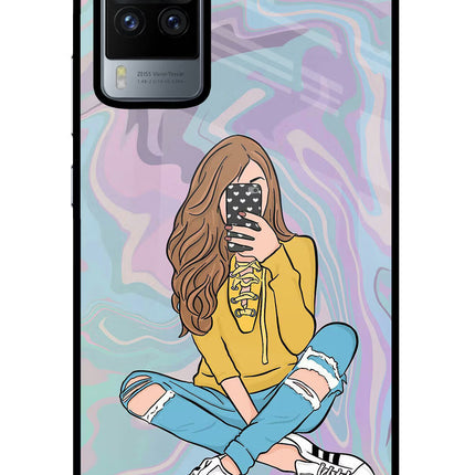 Selfie Girl Vivo X60 Pro Glass Case Back Cover by Casekaro