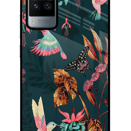 Birds Vivo X60 Pro Glass Case Back Cover by Casekaro