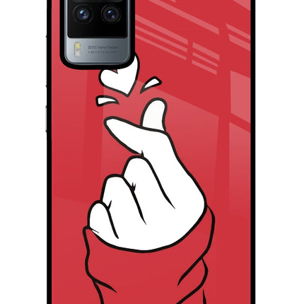 Korean Love Sign Vivo X60 Pro Glass Case Back Cover by Casekaro
