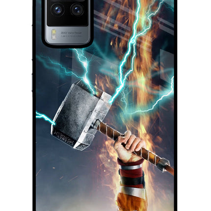 Thor Hammer Mjolnir Vivo X60 Pro Glass Case Back Cover by Casekaro