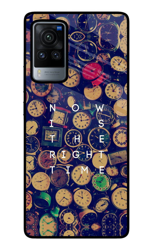 Now is the Right Time Quote Vivo X60 Pro Glass Case
