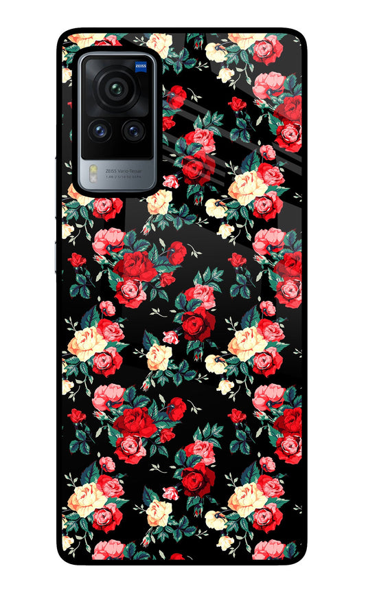 Rose Pattern Vivo X60 Pro Glass Case