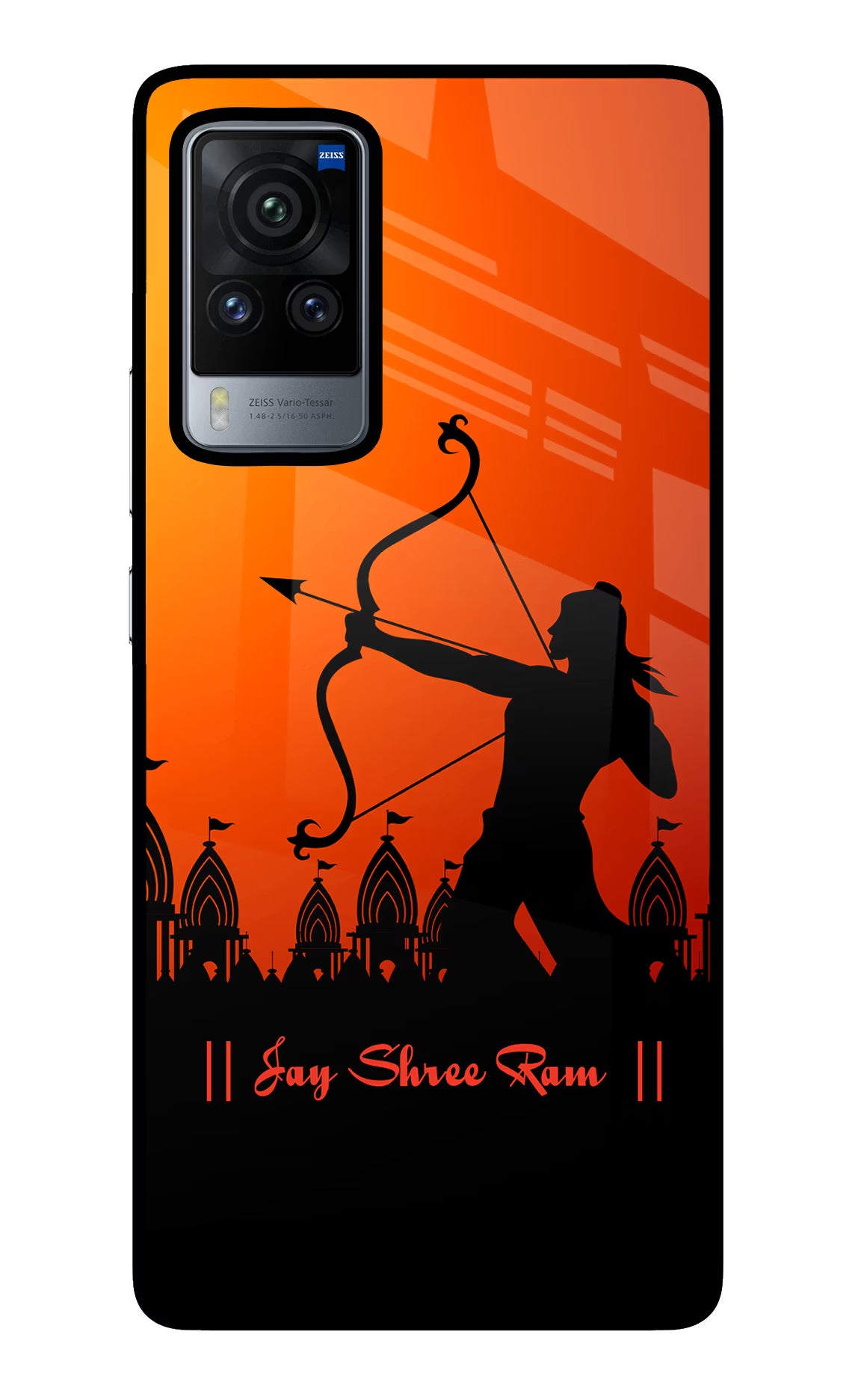 Lord Ram - 4 Vivo X60 Pro Glass Case Back Cover by Casekaro