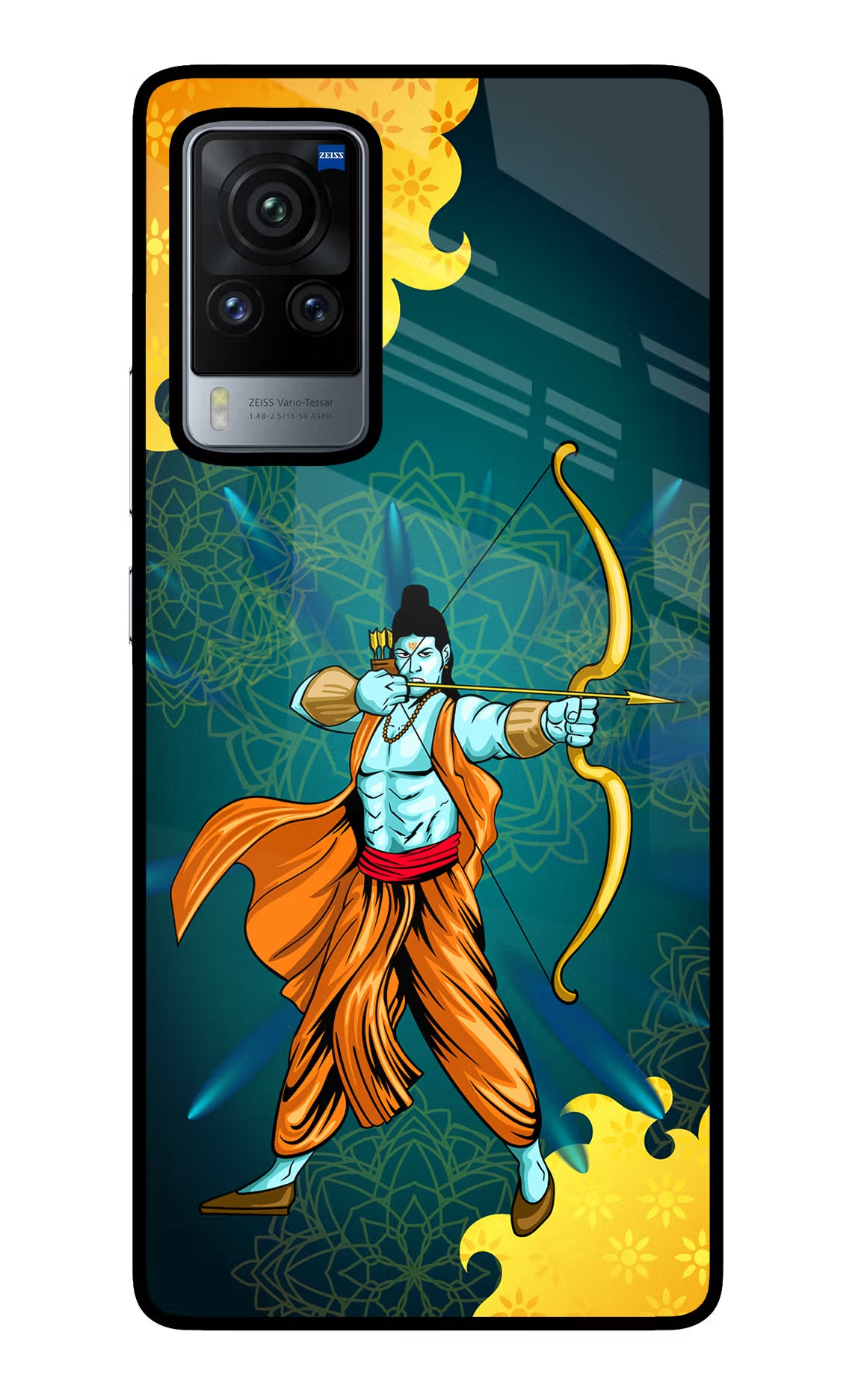 Lord Ram - 6 Vivo X60 Pro Glass Case Back Cover by Casekaro