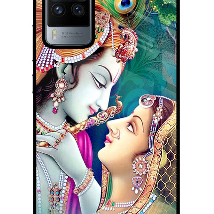 Lord Radha Krishna Vivo X60 Pro Glass Case Back Cover by Casekaro