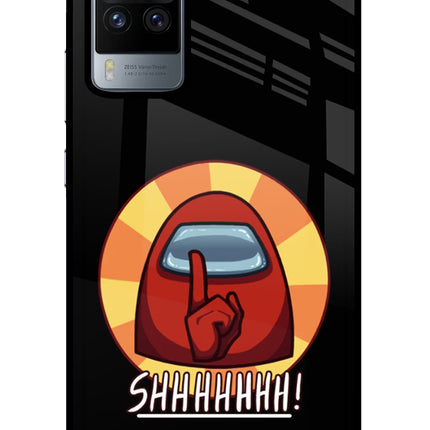 Among Us Shhh! Vivo X60 Pro Glass Case Back Cover by Casekaro