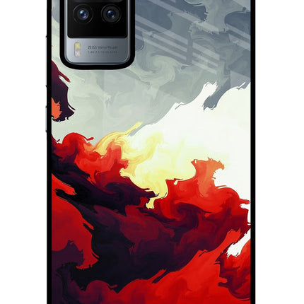 Fire Cloud Vivo X60 Pro Glass Case Back Cover by Casekaro