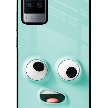 Funny Cartoon Vivo X60 Pro Glass Case Back Cover by Casekaro