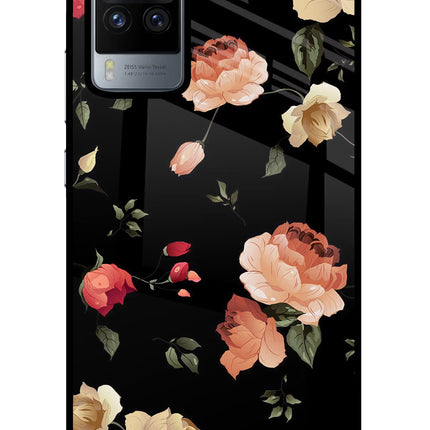 Flowers Vivo X60 Pro Glass Case Back Cover by Casekaro