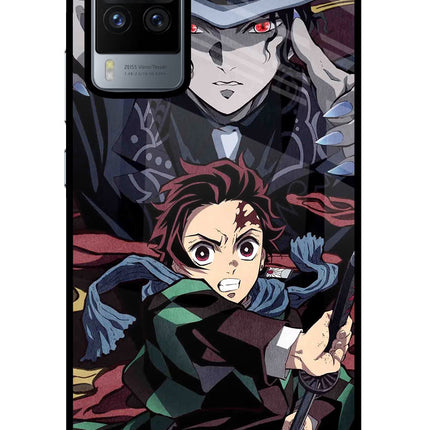 Demon Slayer Vivo X60 Pro Glass Case Back Cover by Casekaro