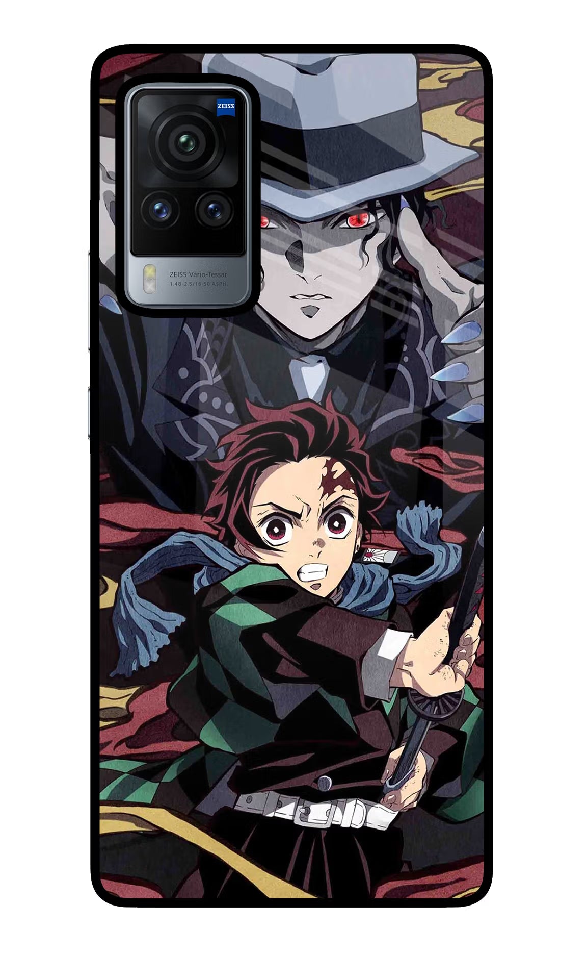 Demon Slayer Vivo X60 Pro Glass Case Back Cover by Casekaro