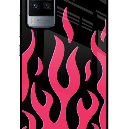 Fire Flames Vivo X60 Pro Glass Case Back Cover by Casekaro