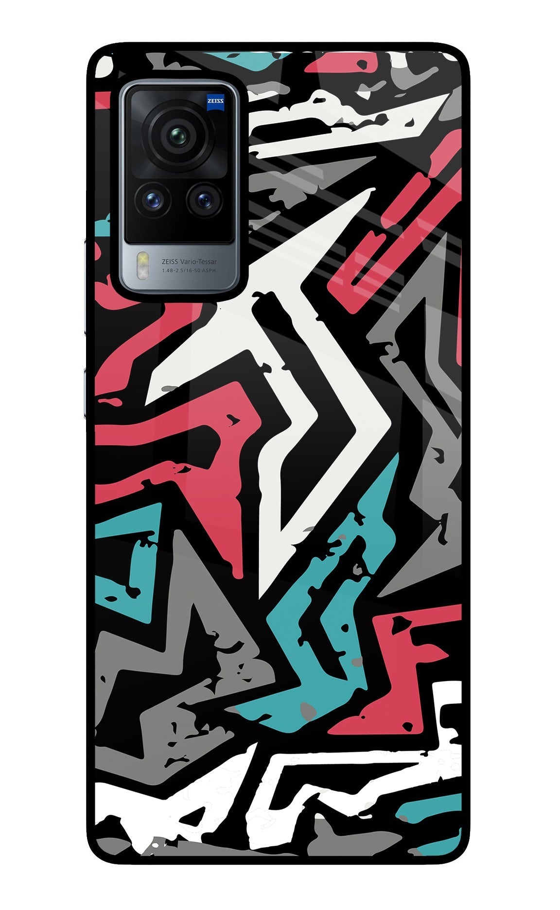 Geometric Graffiti Vivo X60 Pro Glass Case