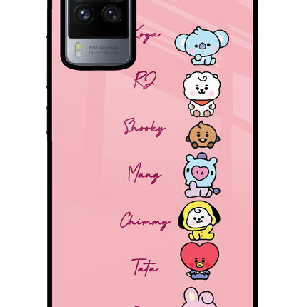 BTS names Vivo X60 Pro Glass Case Back Cover by Casekaro