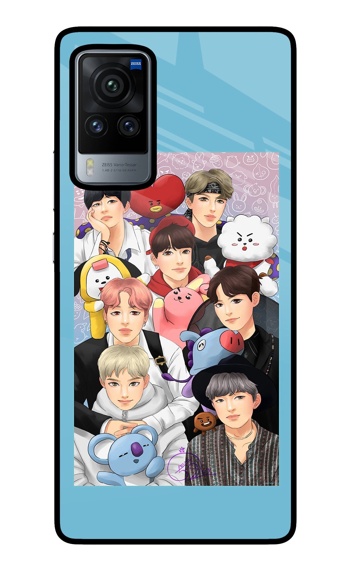 BTS with animals Vivo X60 Pro Glass Case