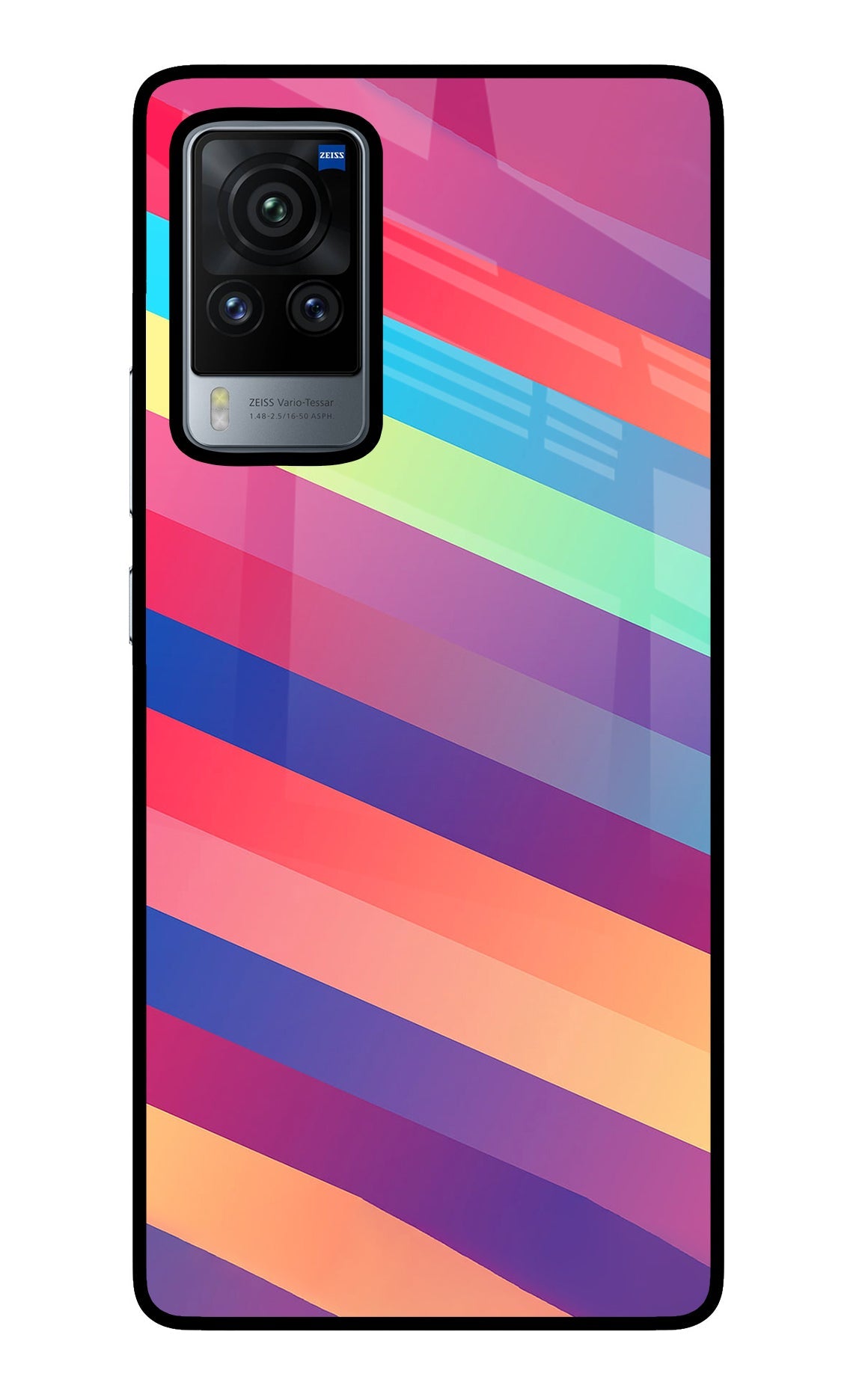 Stripes color Vivo X60 Pro Glass Case