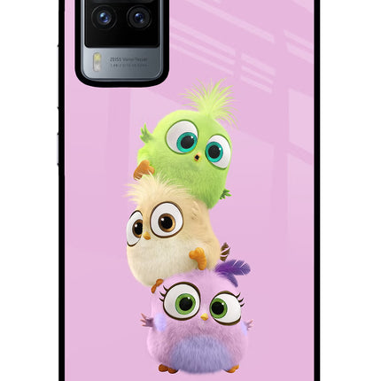 Cute Little Birds Vivo X60 Pro Glass Case Back Cover by Casekaro