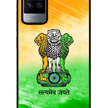 Satyamev Jayate Flag Vivo X60 Pro Glass Case Back Cover by Casekaro