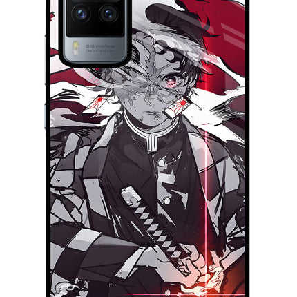 Demon Slayer Vivo X60 Pro Glass Case Back Cover by Casekaro
