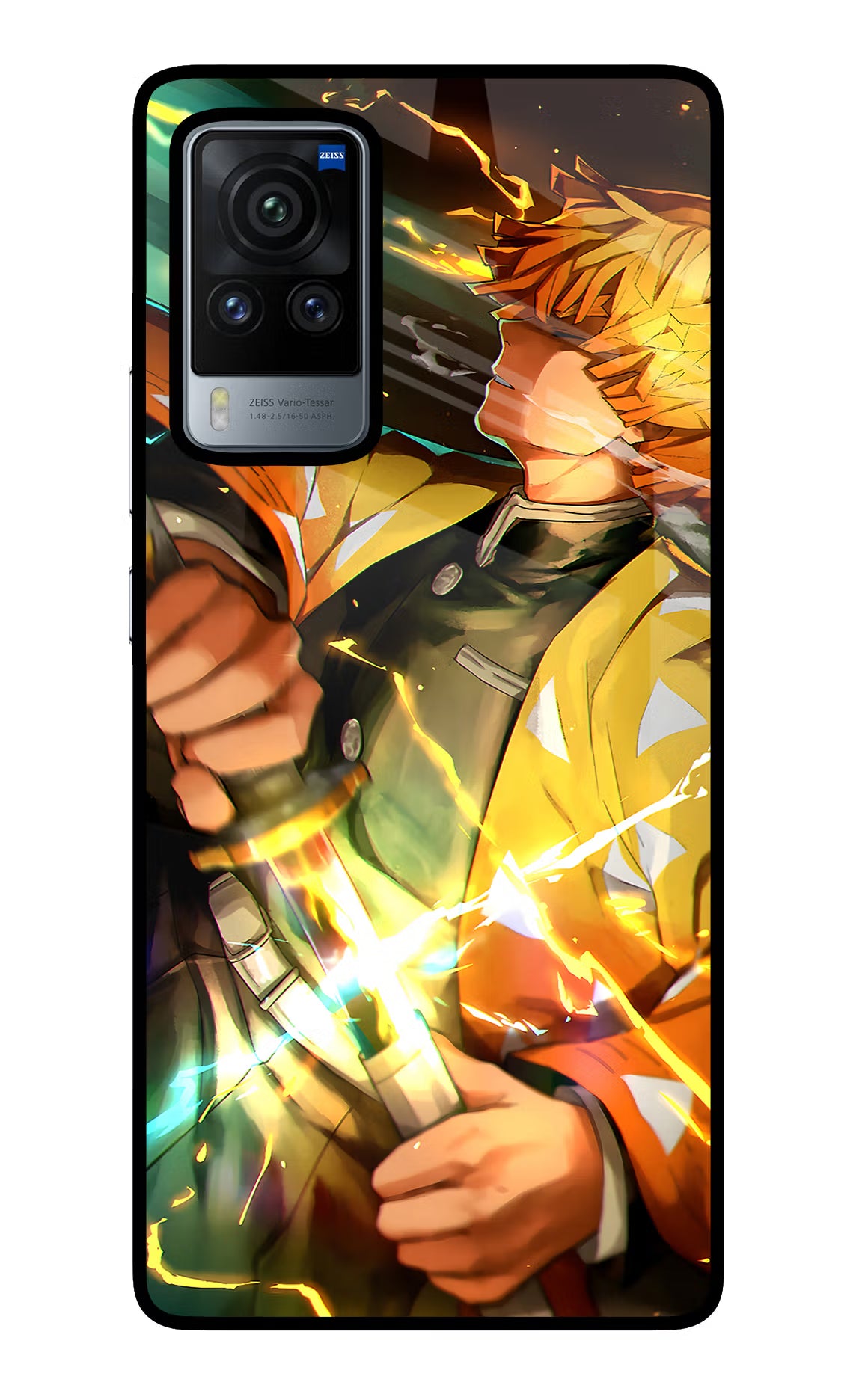Demon Slayer Vivo X60 Pro Glass Case Back Cover by Casekaro