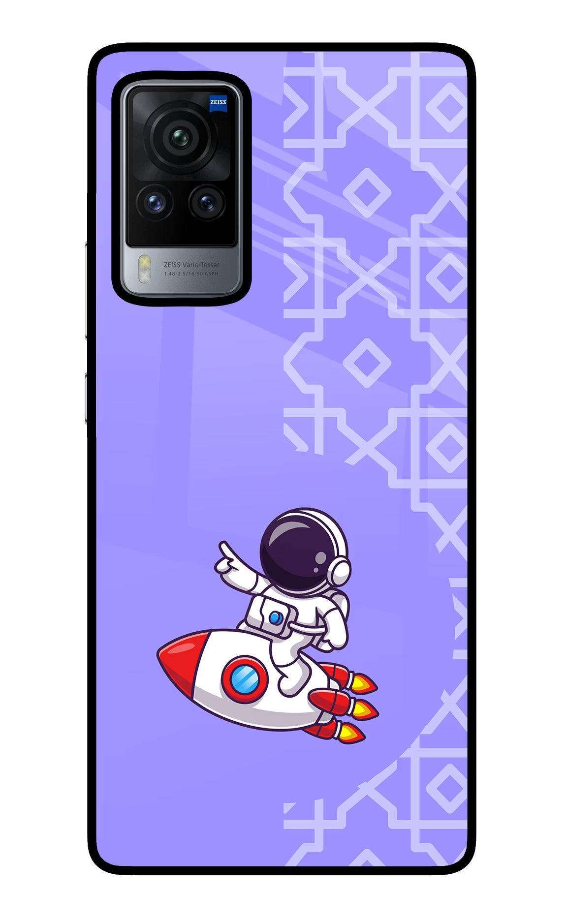 Cute Astronaut Vivo X60 Pro Glass Case Back Cover by Casekaro
