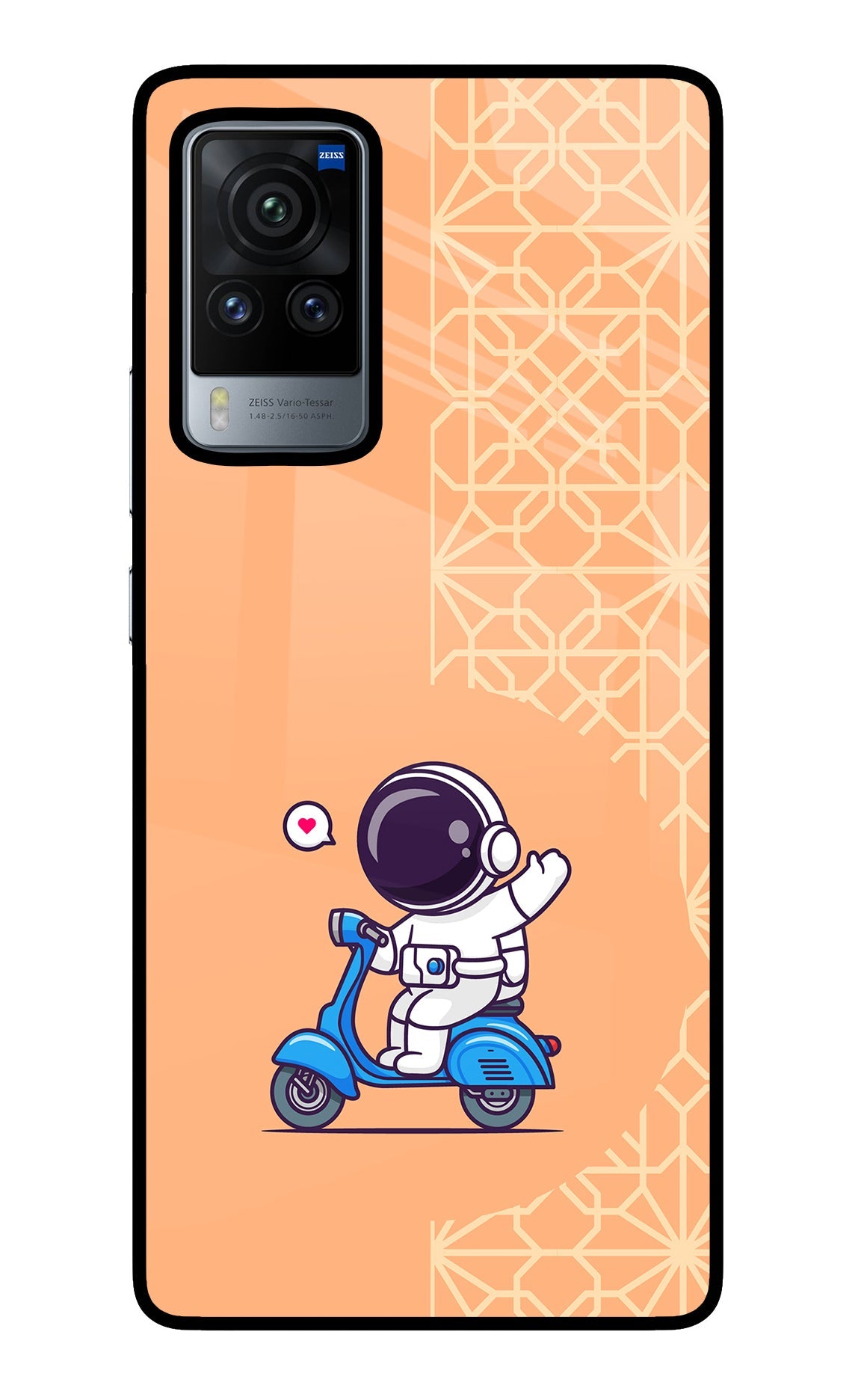 Cute Astronaut Riding Vivo X60 Pro Glass Case