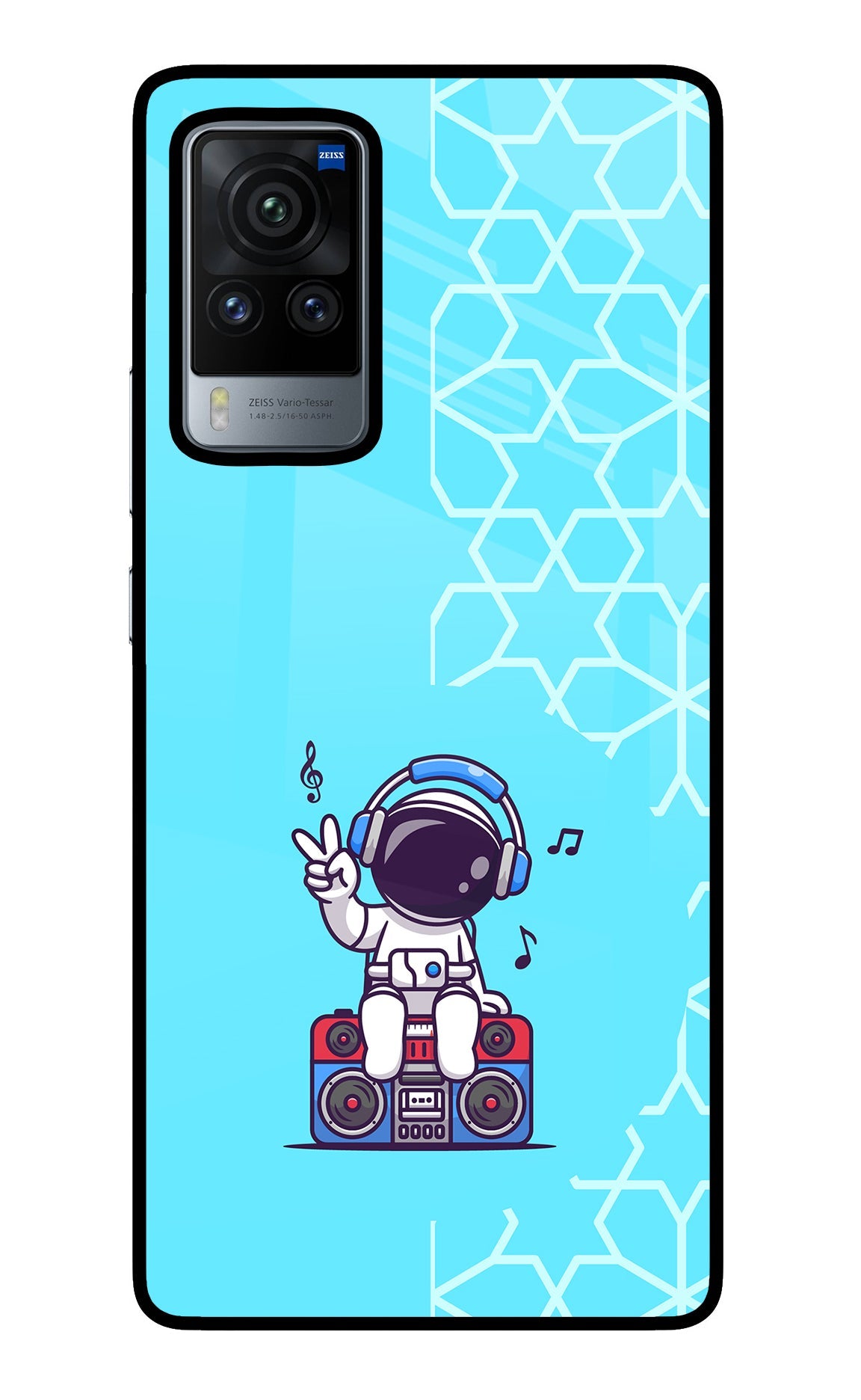 Cute Astronaut Chilling Vivo X60 Pro Glass Case