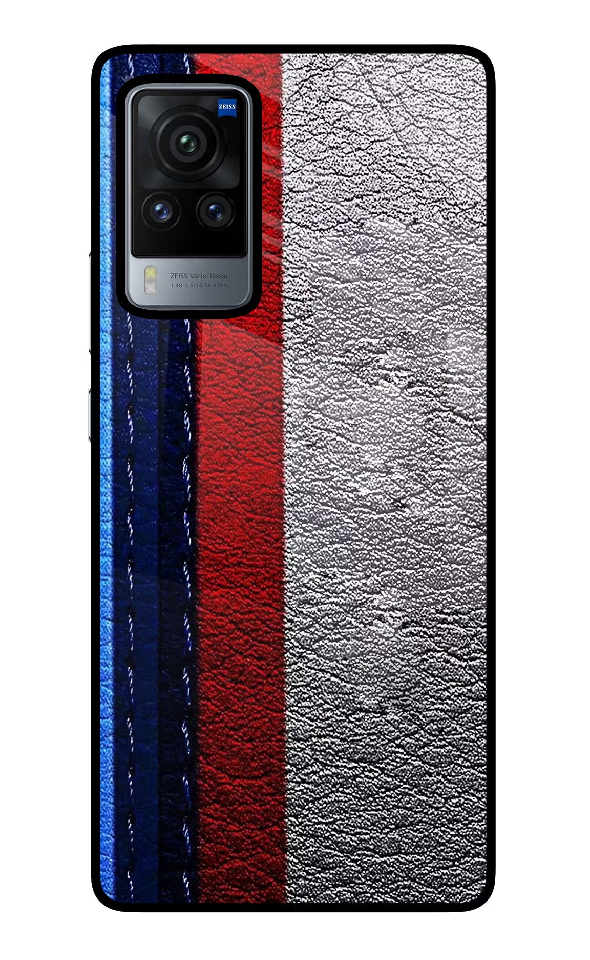 BMW Stripes Vivo X60 Pro Glass Case Back Cover by Casekaro