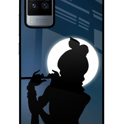 Shri Krishna Silhouette Vivo X60 Pro Glass Case Back Cover by Casekaro