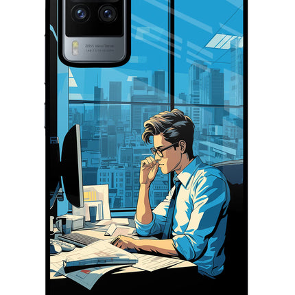 Focused Hustler (AI Generated) Vivo X60 Pro Glass Case Back Cover by Casekaro