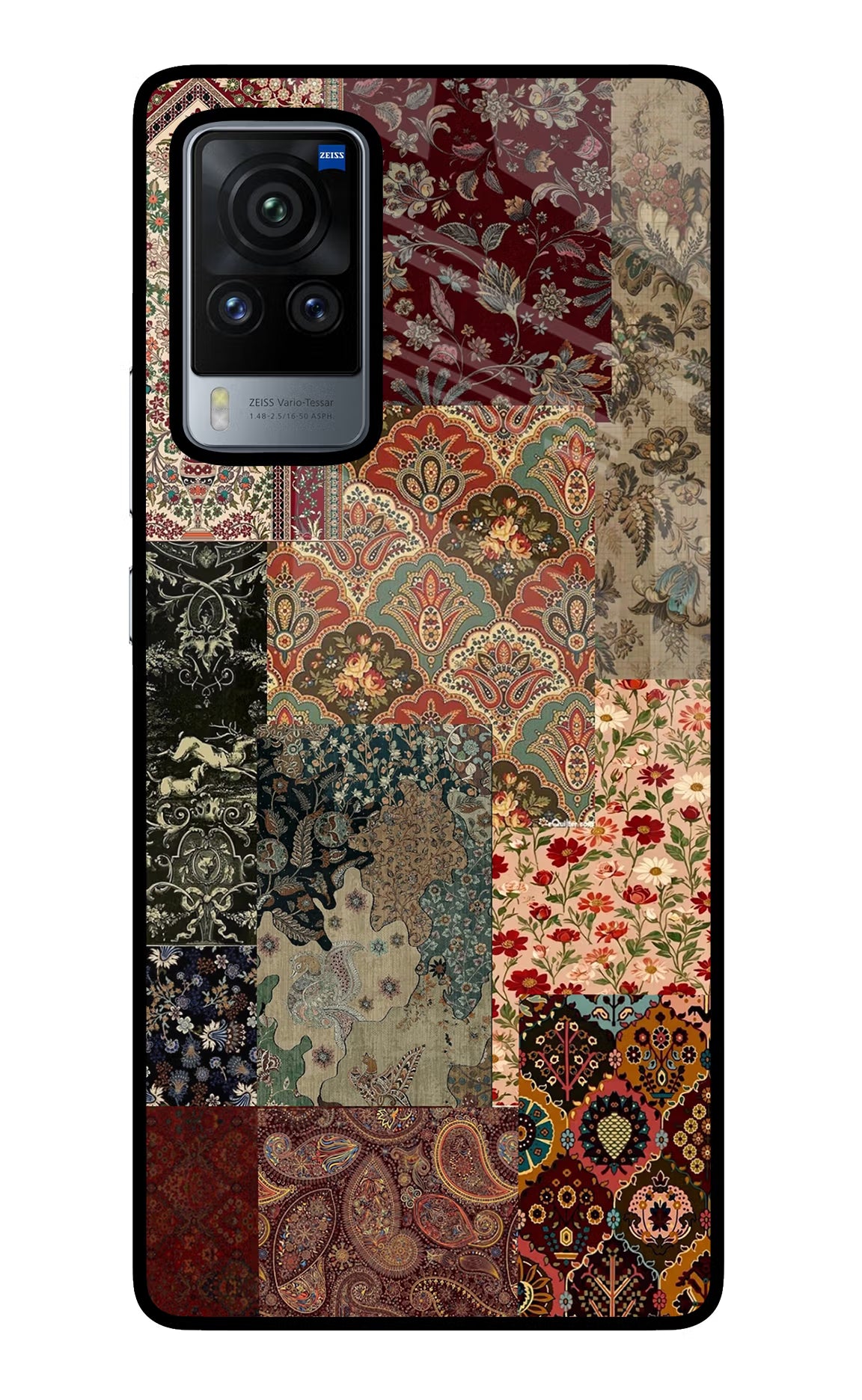 Desi Print Vivo X60 Pro Glass Case Back Cover by Casekaro