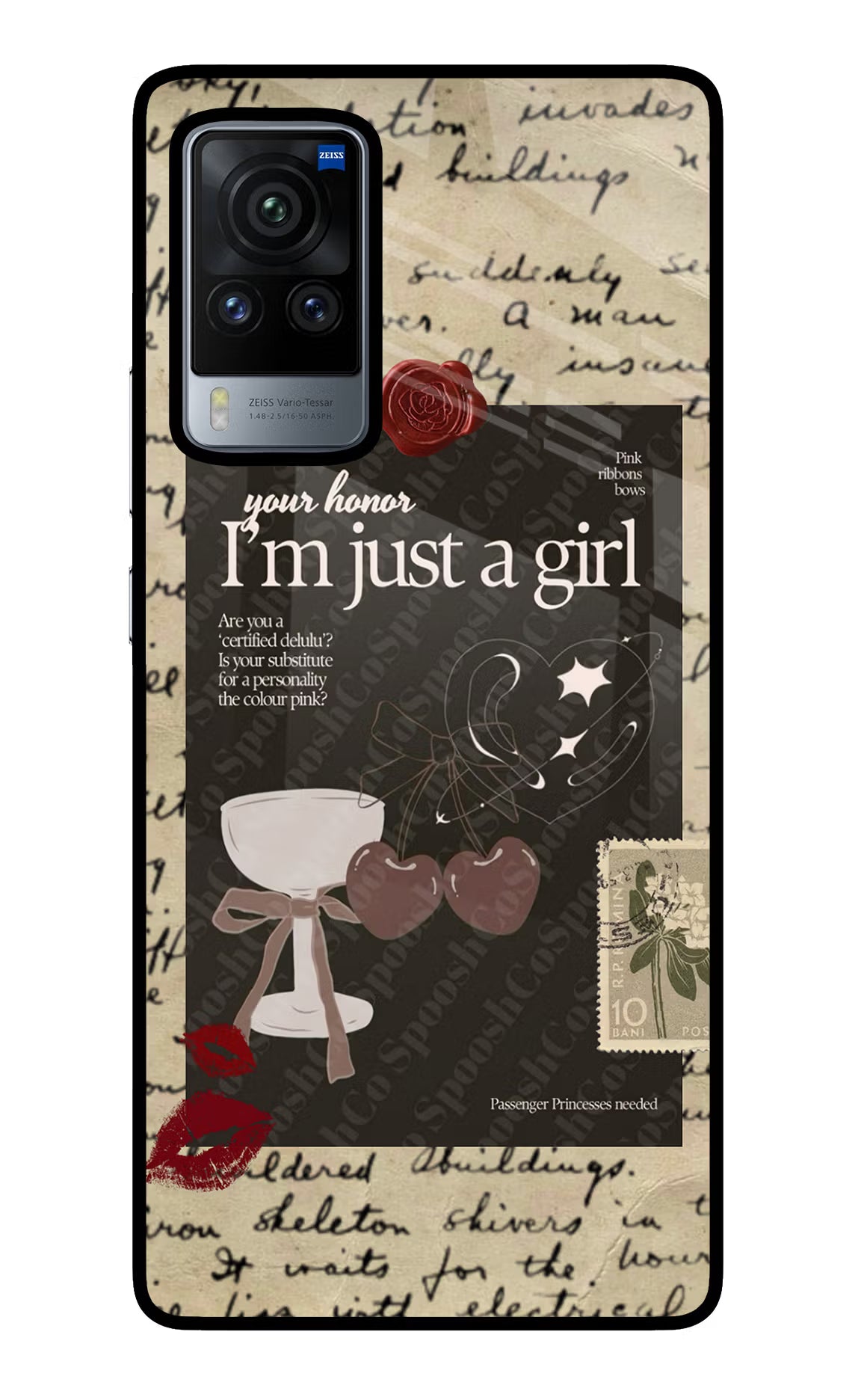 I am just a girl Vivo X60 Pro Glass Case Back Cover by Casekaro