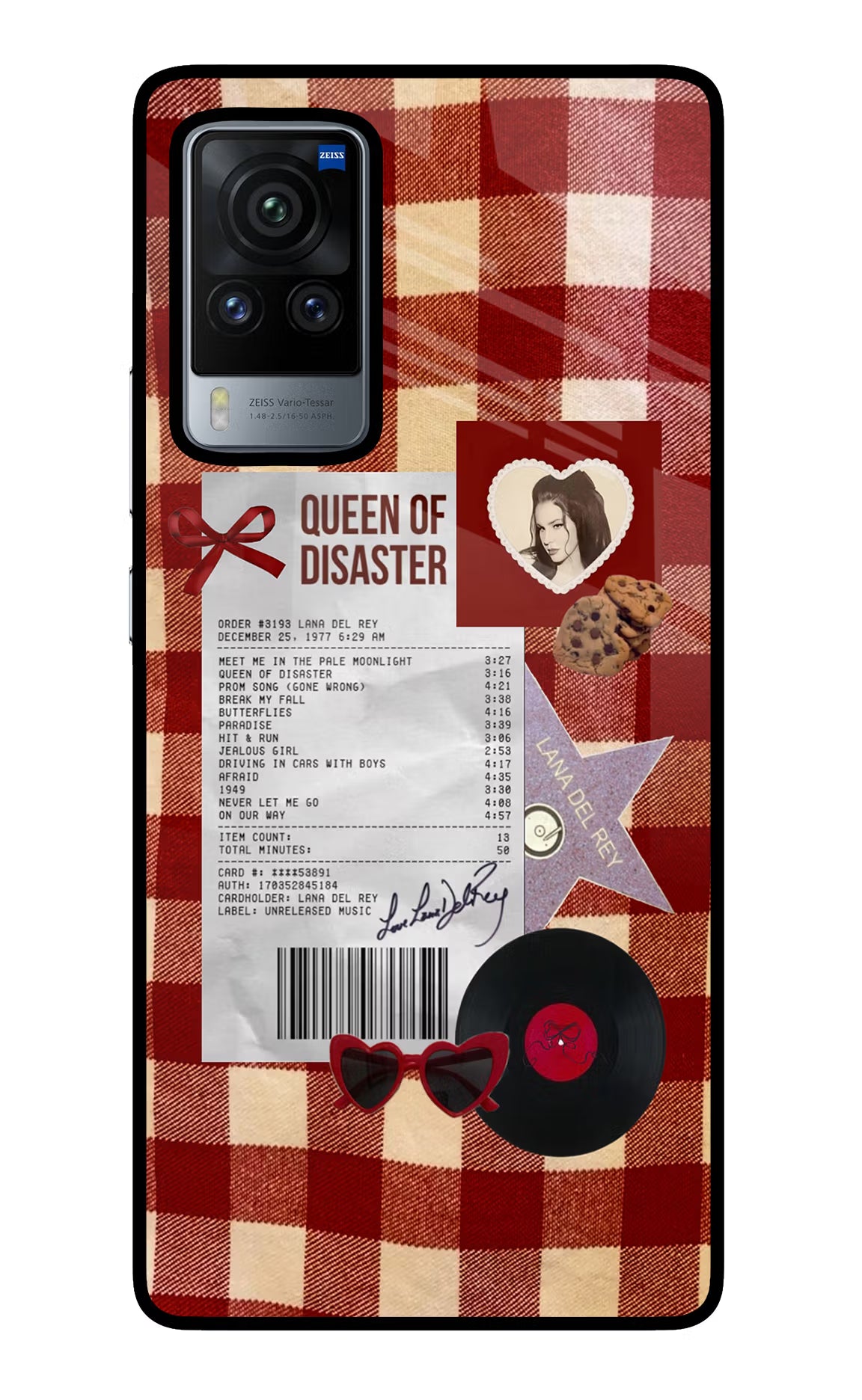 Queen of Disaster Vivo X60 Pro Glass Case Back Cover by Casekaro