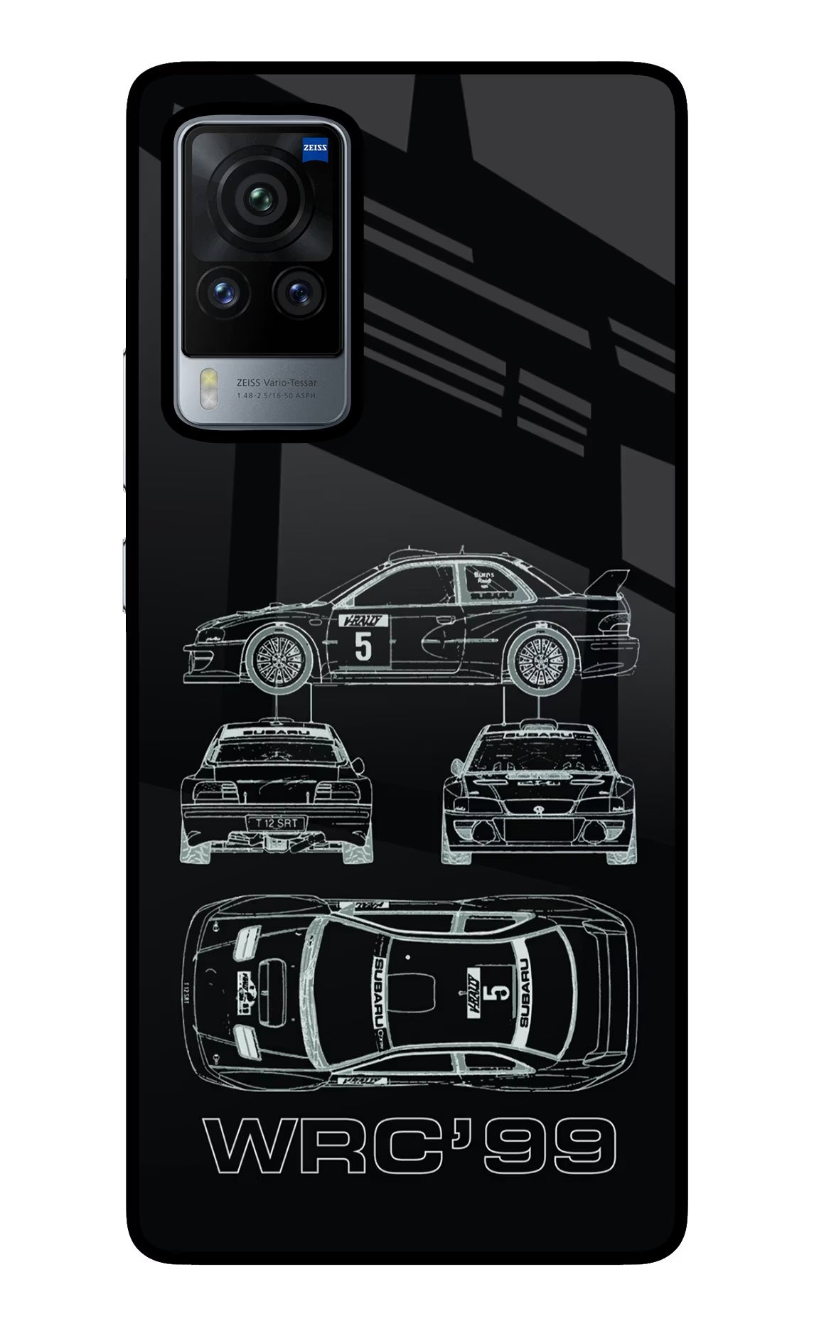 WRC'99 Vivo X60 Pro Glass Case Back Cover by Casekaro