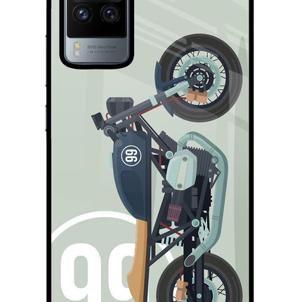 Classic Cafe Racer 99 Vivo X60 Pro Glass Case Back Cover by Casekaro
