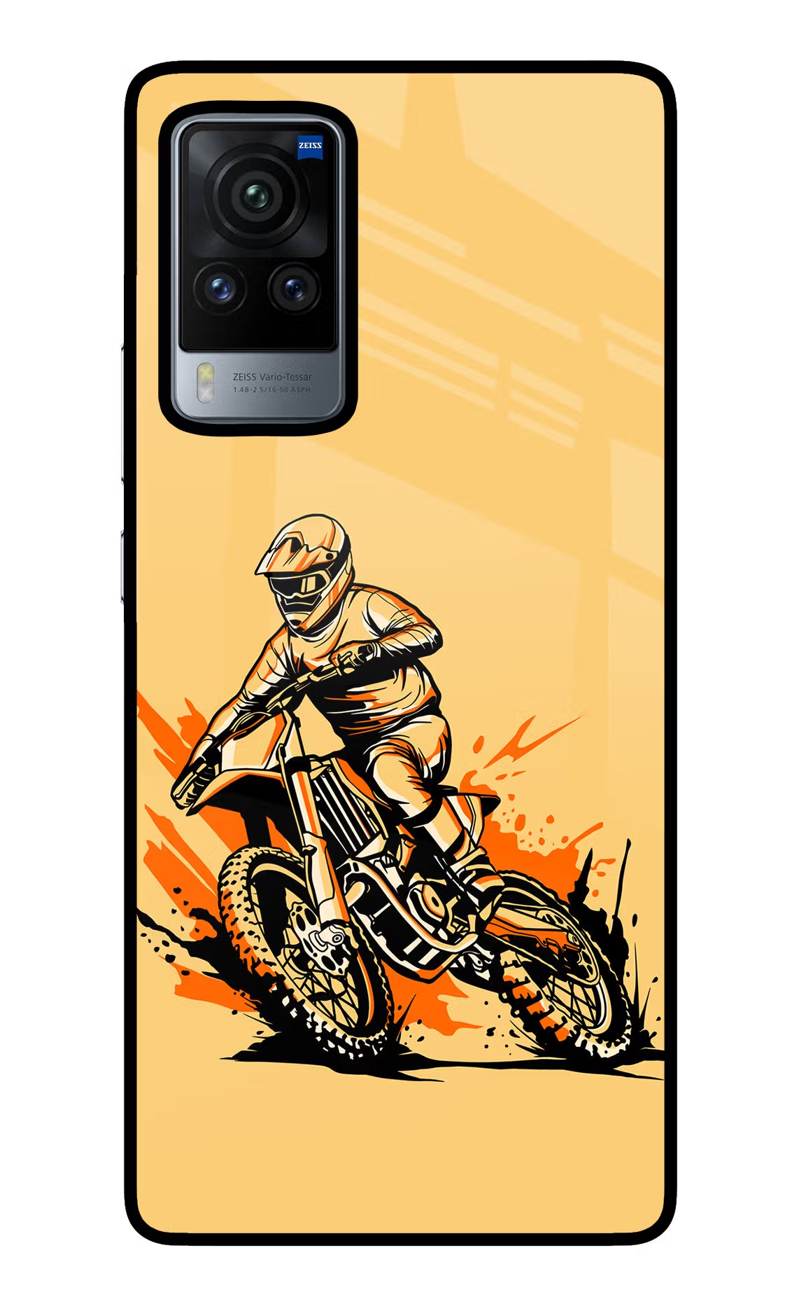 Off-Road Fury Vivo X60 Pro Glass Case Back Cover by Casekaro