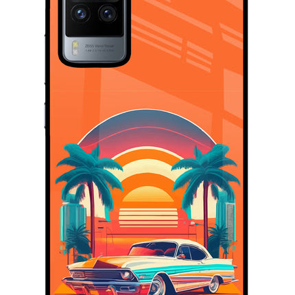Palm Drive 80s Vivo X60 Pro Glass Case