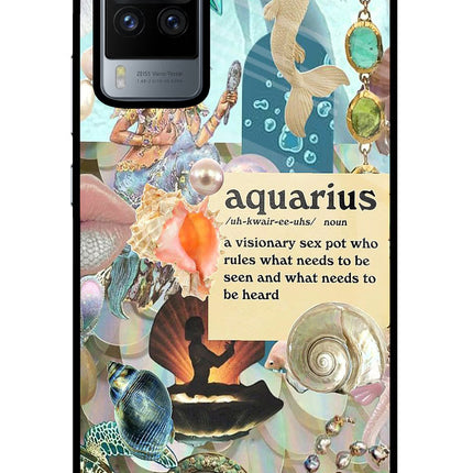 Aquarius Zodiac Vivo X60 Pro Glass Case