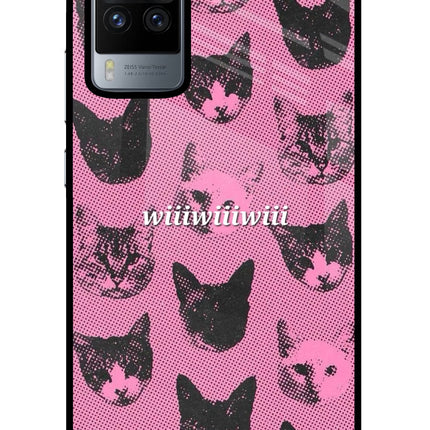 Pink Cats Vivo X60 Pro Glass Case