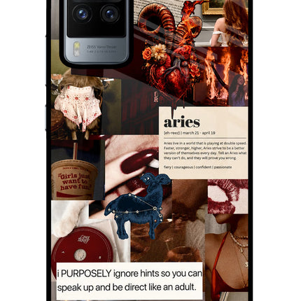Zodiac Aries Vivo X60 Pro Glass Case